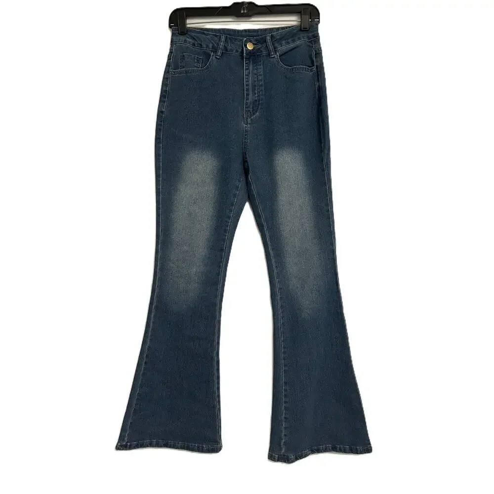 NWOT Nameless Sample Bell Bottom Flare High Rise Soft Denim Blue Jeans-Small - Picture 4 of 10